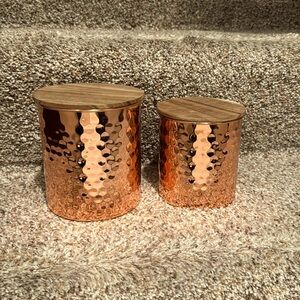 Uncommon James hammered copper canister set